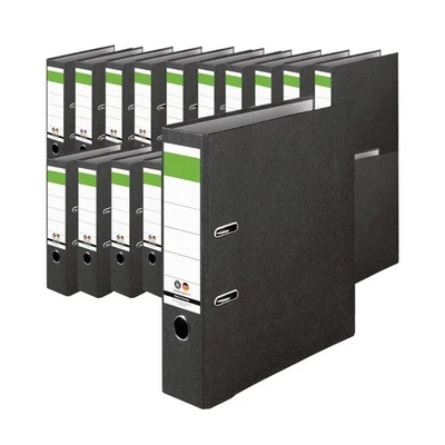 IC-OFFICE Ordner schwarz A4 8cm 5cm Wolkenmarmor Brief-/ Aktenordner Balken grün 1-20 Stck