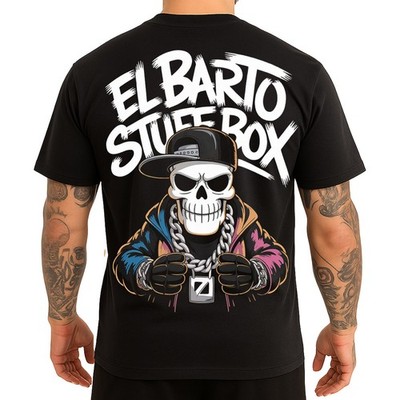 Stuff Box El BartoX Herren Shirt schwarz   Skull Comic Print S 5XL  kurzarm