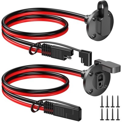 SAE Connector Power Socket 10AWG Quick Connect Panel Mount 2 Pack Solar