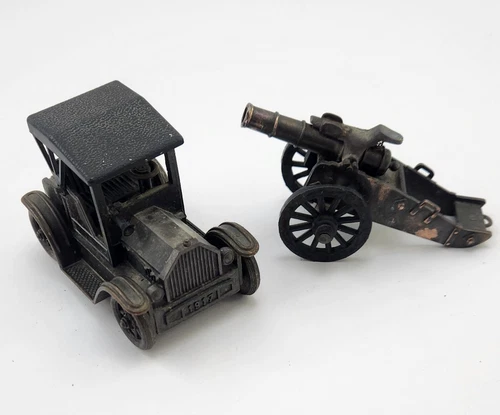 Set of 2 Vintage Die Cast Pencil Sharpeners Ford Model T and Cannon