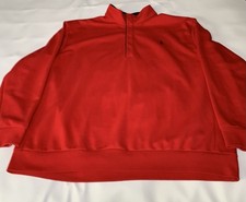 POLO Ralph Lauren RED Polyester/Cotton Blend 1/4 Snap Pullover Men  s 2TG XXLT