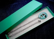 Blue Stone Dragonfly Pendant Silver tone Chain Necklace Vintage Jewelry