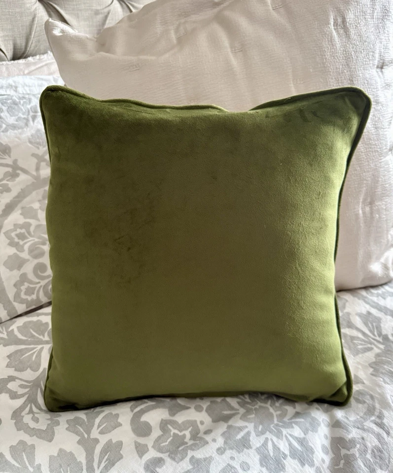 Almohada punta de aguja palmera 15" tropical costera beige rayas hecha a mano Foto 2 de 4