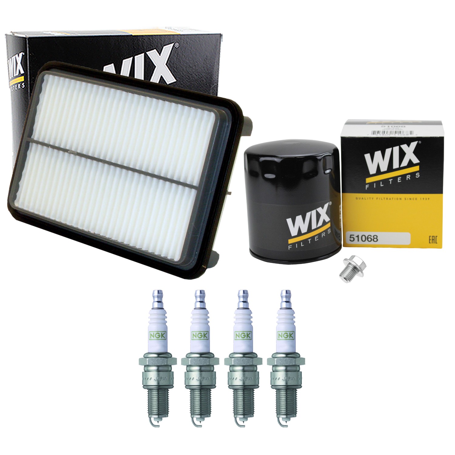 Wix Engine Air Oil Filters  NGK 4 Spark Plug Kit for Toyota Van 2.2 L4 OHV Auto