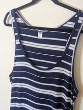 Old Navy Tank Maxi Dress Large Navy Striped Nautical Casual Preppy Outdoor Beach