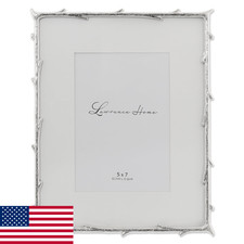 Lawrence Frames Silver Metal Picture Frame, Branch Design, 8x10 Matted 5x7