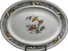 Johnson Brothers Large Vintage Porcelain Serving Platter with Gold Trim – 14”