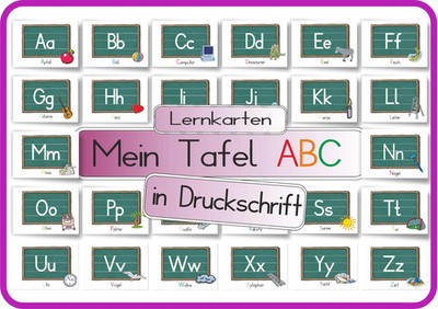 Mein Tafel ABC in Druckschrift | Lernkarten DINA 4 auf 300g Bilderdruck | Momm