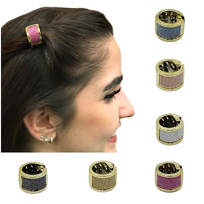 Mini Haarklammer Glitzer Haarclip Haarring Haarspange half up half down
