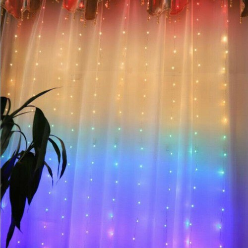 Rainbow 3M 280 LED Curtain Fairy Lights Wedding Indoor Outdoor Christmas Party - Picture 11 of 12