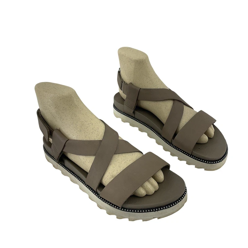 sorel cross strap leather preowned 