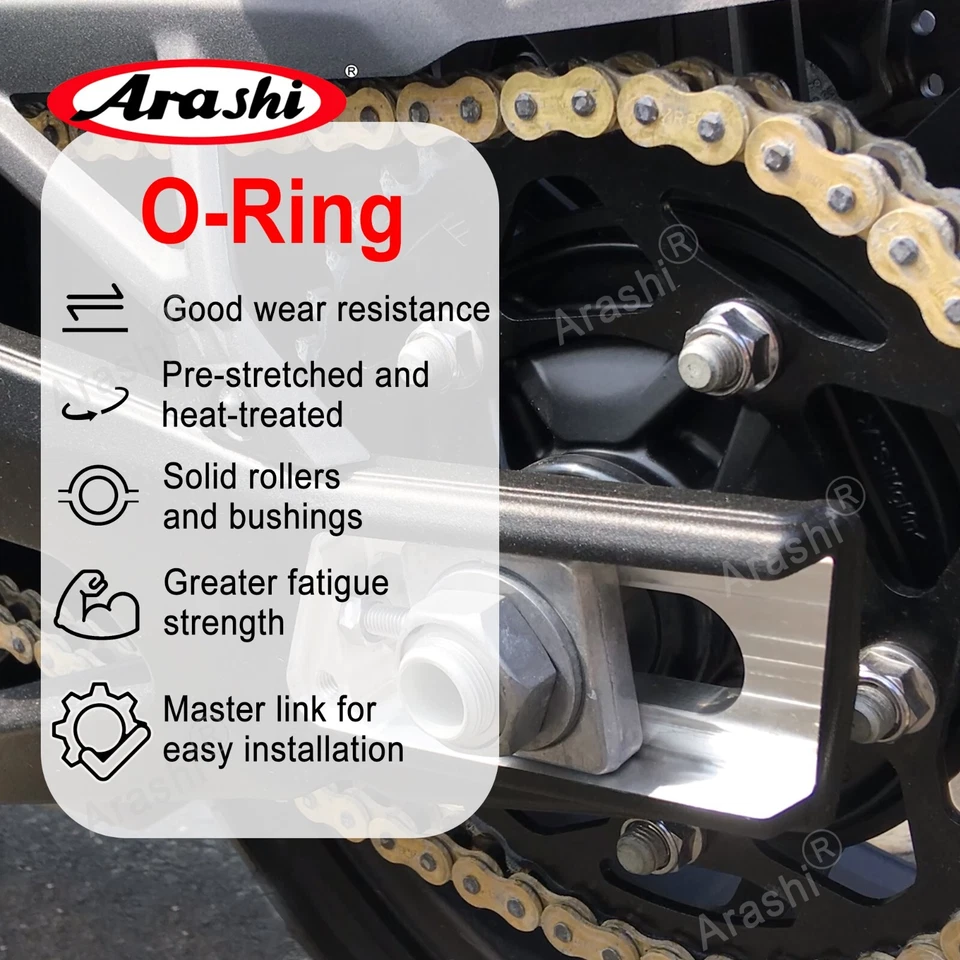 Cadena de transmisión junta tórica 530 paso 120 eslabones apta para Suzuki GSXR1000 2001-2016 K3 K4 K5 Foto 4 de 4