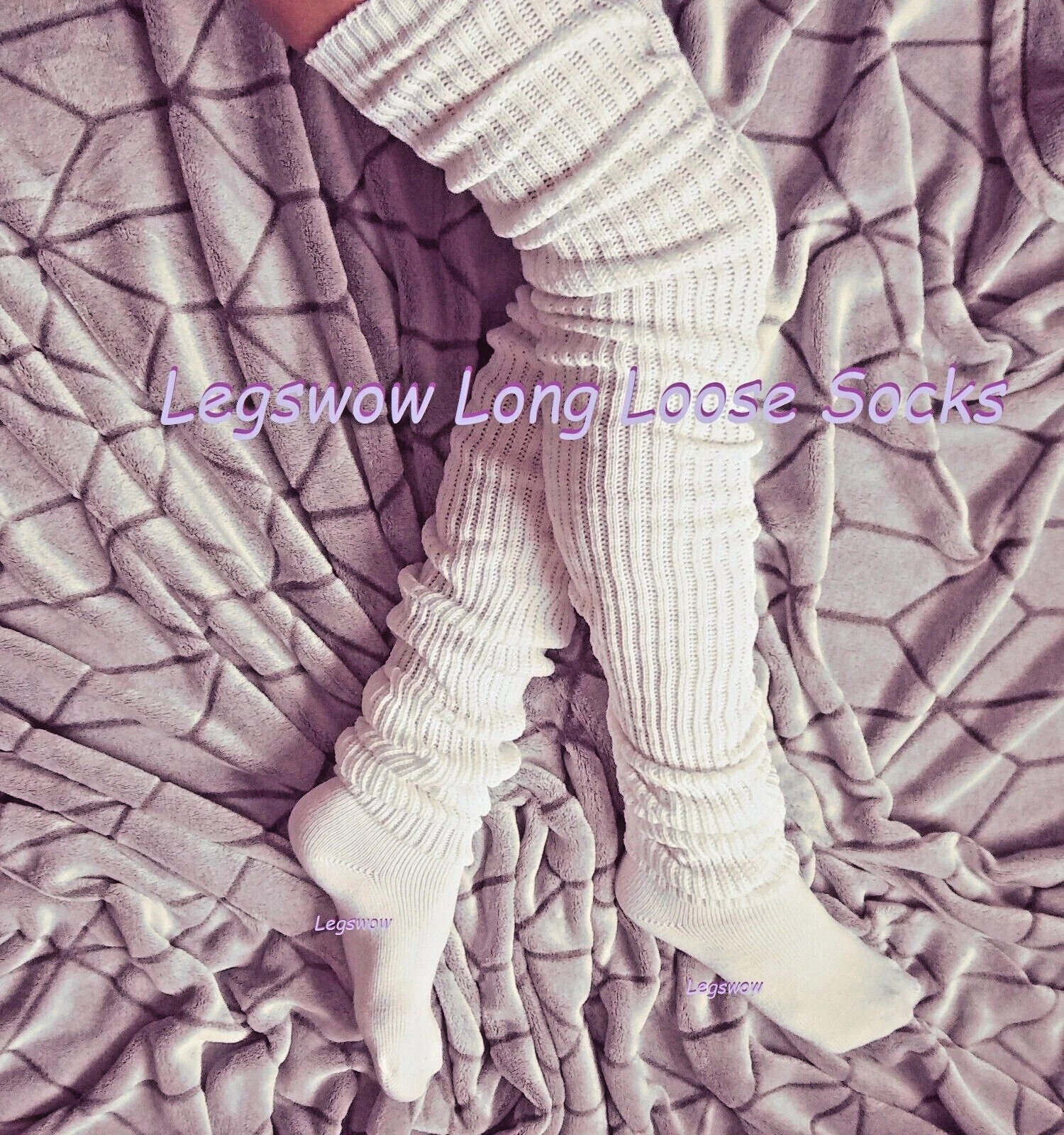 Vintage Long Loose Japanese School Girl Bubble Slouch Socks Over Knee Thigh High