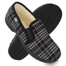 Herren Filz Hausschuhe grau kariert Halbschuhe Schafwolle Gr. 40-46 Vemdalen