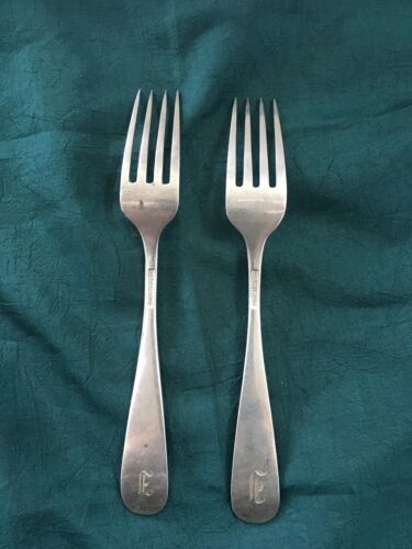 2 Rose von Stieff Sterlingsilber Tafelgabel 7" Erbstück Vintage Besteck - Bild 2 von 2