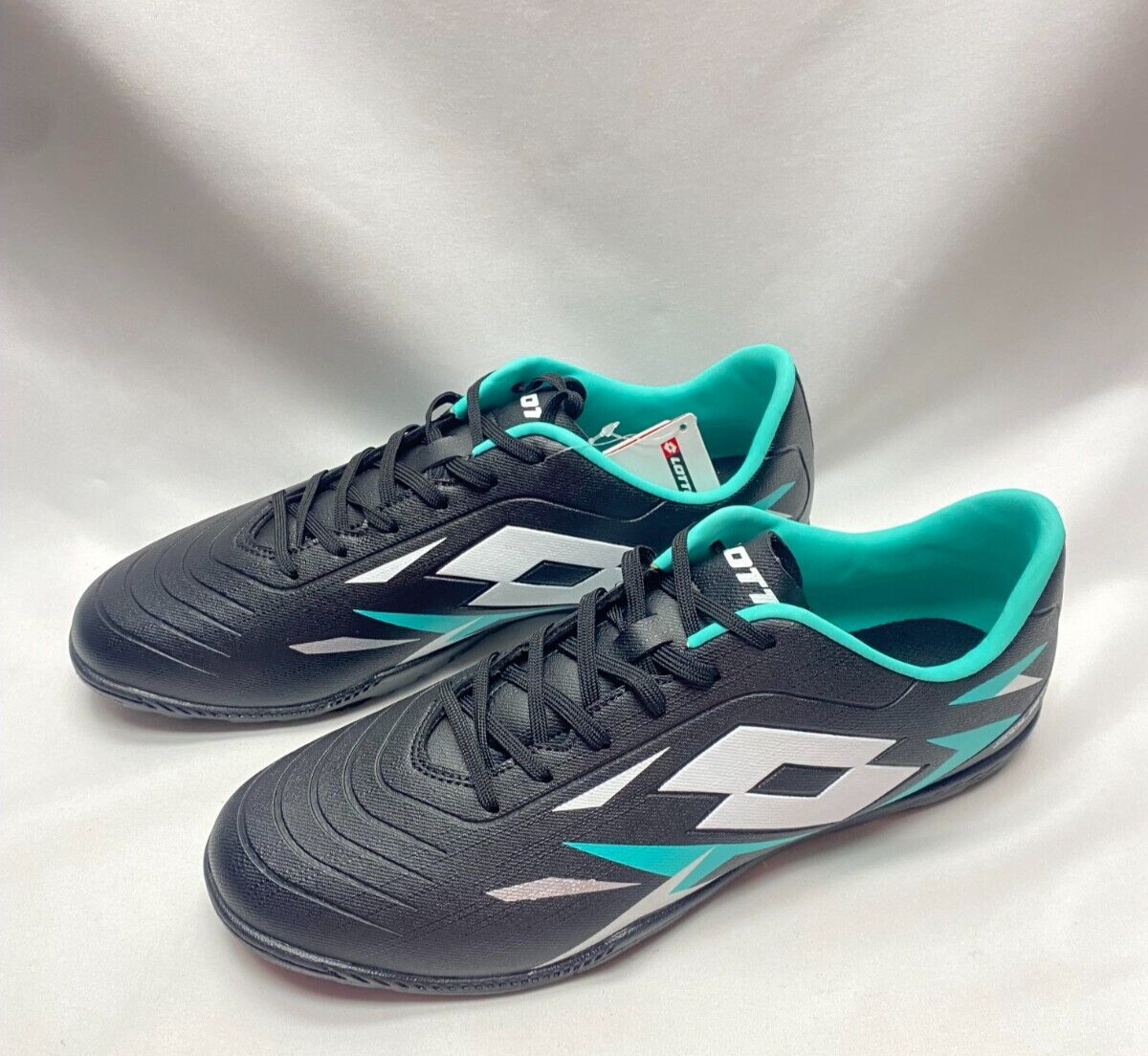 Lotto SOLISTA 700 VI Scarpe Erf Uomo Taglia 12 #218134 9FE Nero Bianco Verde