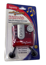 1990 Suprema Radio Action FM Autoscan Earphones Penlight NOS Electronics walkman