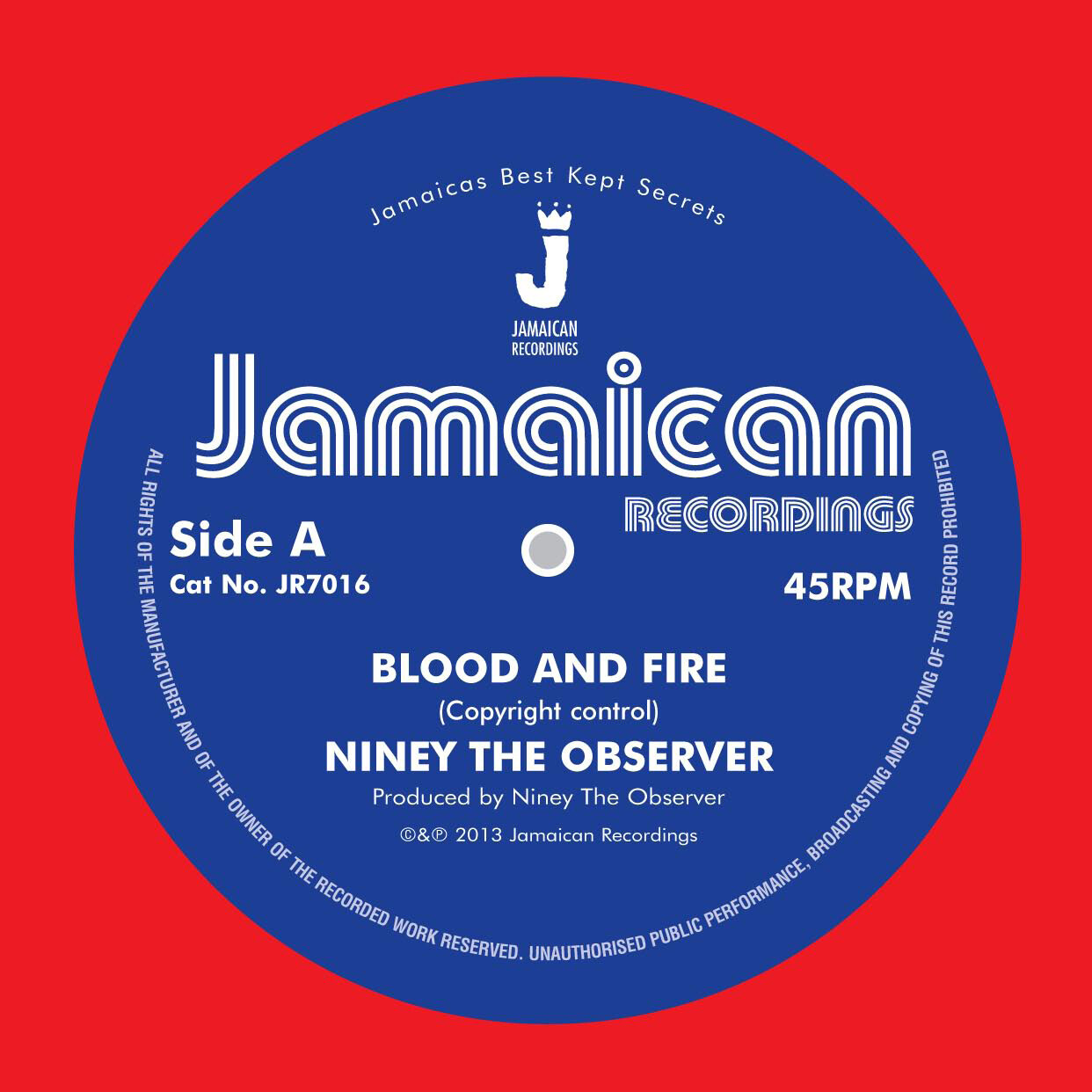 Niney the Observer Blood and Fire/Brimstone & Fire (Vinyl LP) 7" Single