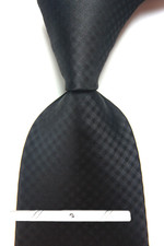 New Classic Checks Plaids Black JACQUARD WOVEN 100 Silk Men's Necktie Tie