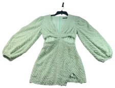 Shein Dress  Womens Sizze XS Green Long Sleeve Open Sides