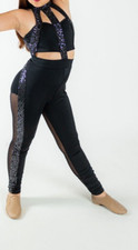 Weissman adult small black dance unitard