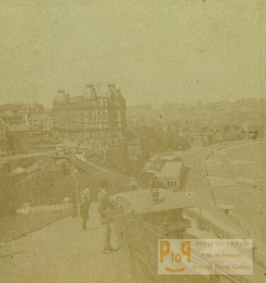 Vereinigtes Königreich Scarborough Panorama Meer altes Foto Stereo 1870 #1