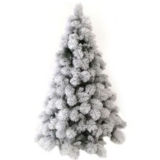 Albero di natale bianco innevato artificiale cm 230 ignifugo folto e realistico