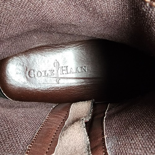 Cole Haan Bryce Casual Biker Boot Men's size 8 Brown Leather Buckle Zip Up  - Picture 18 of 19