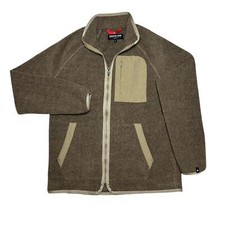 American Giant USA Made Brown Polartec Fleece Zip Jacket Small