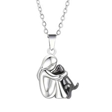 Art Attack Two Tone Dainty I Love My Dog Chain Necklace, Forever In My Heart ...
