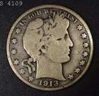 1913 Barber Half Dollar "VG" *Free S/H After 1st Item*
