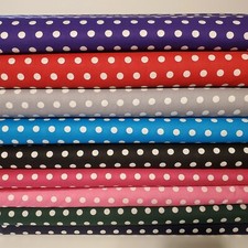 U Choose COLOR Polka Dot Fabric FQ HY BTY Black Red Pink Gray Green Navy Purple