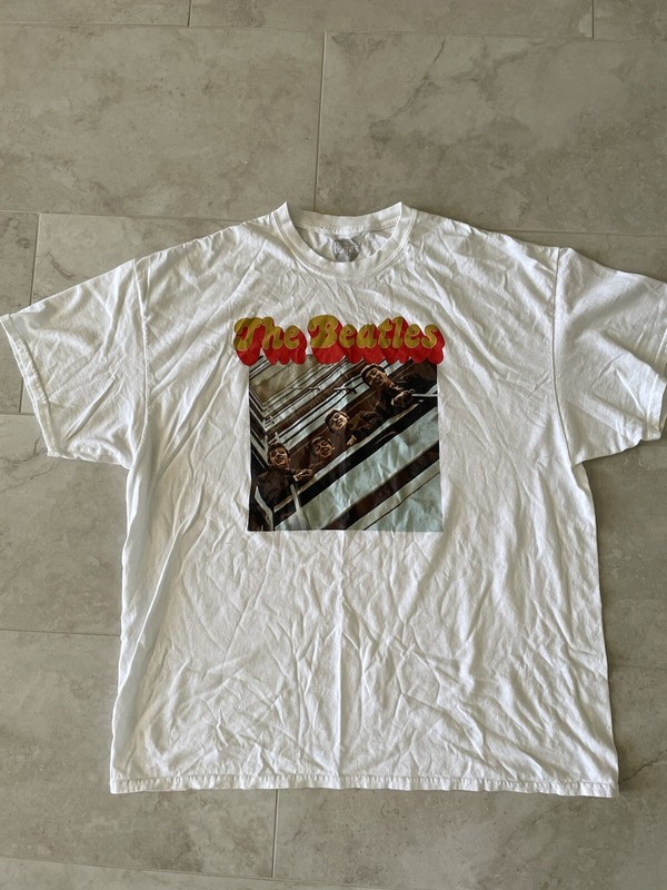 Men’s The Beatles Short Sleeve White T-Shirt Size XXL