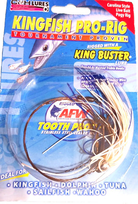 C&H Lures CH-KR01 King Buster Kingfish Pro-Rig 1/8 oz Head BLU/WHT Fishing Lure 