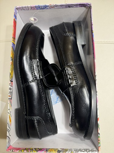 Jeffrey Campbell Women's Black Leather Colleague Penny Loafers Sz 8.5 $150 - Picture 17 of 17