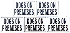 "DOGS ON PREMISES" 10" x 7" Warning Signs, 5 Sign Set, Heavyweight Aluminum