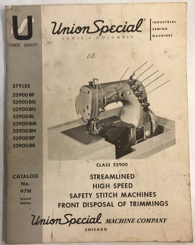 UNION SPECIAL CLASS 52900 SAFETY STITCH MACHINE PARTS BOOK MANUAL *FREE SHIP* - Picture 3 of 4