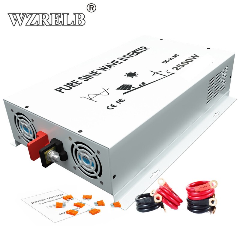 2500W DC to AC Power Pure Sine Wave Inverter 24V Car Truck Solar System off Grid