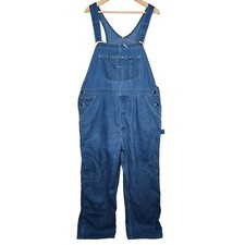 70s-80s Roebucks Blue Denim Overalls Straps Utility Workwear Men's L