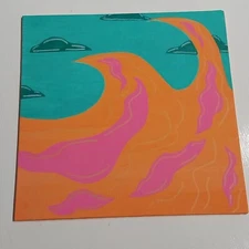 8x8 Inch Acrylic On Canvas Panel Minimalist Modern Art Title Lava Ocean A1