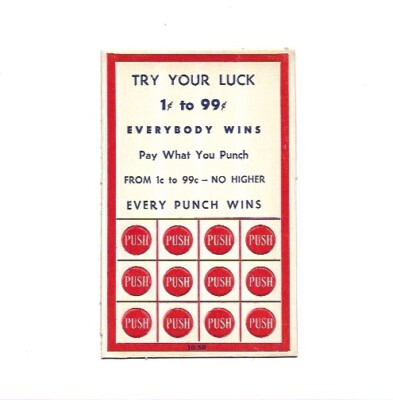 Try Your Luck Punch Card Game 1940s-1950s Game Of Chance - 10.50