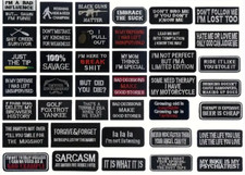 BIKER MOTORCYCLE - FUNNY MEMES - Iron On/Sew-On Embroidered Patches - YOU PICK