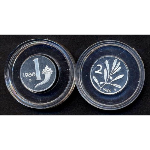 REPUBBLICA ITALIANA 1 + 2 Lire dal 1946 al 2001 FDC (UNC) / PROOF - Foto 102 di 127