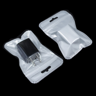 White Clear Resealable for Zip Plastic Retail Lock Package Bags With Hang Hole