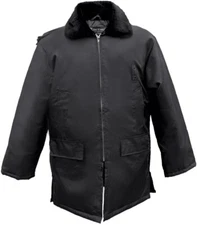 TACT SQUAD WATERPROOF SECURITY PARKA JACKET DUTY COAT 1011B BLACK MED 38-40"