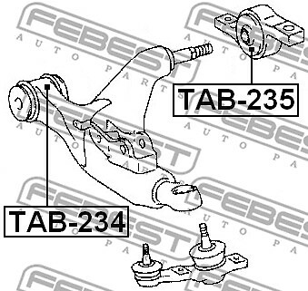 Control Arm-/Trailing Arm Bush for LEXUS TOYOTA TOYOTA (FAW) FEBEST TAB-235 - Picture 3 of 4