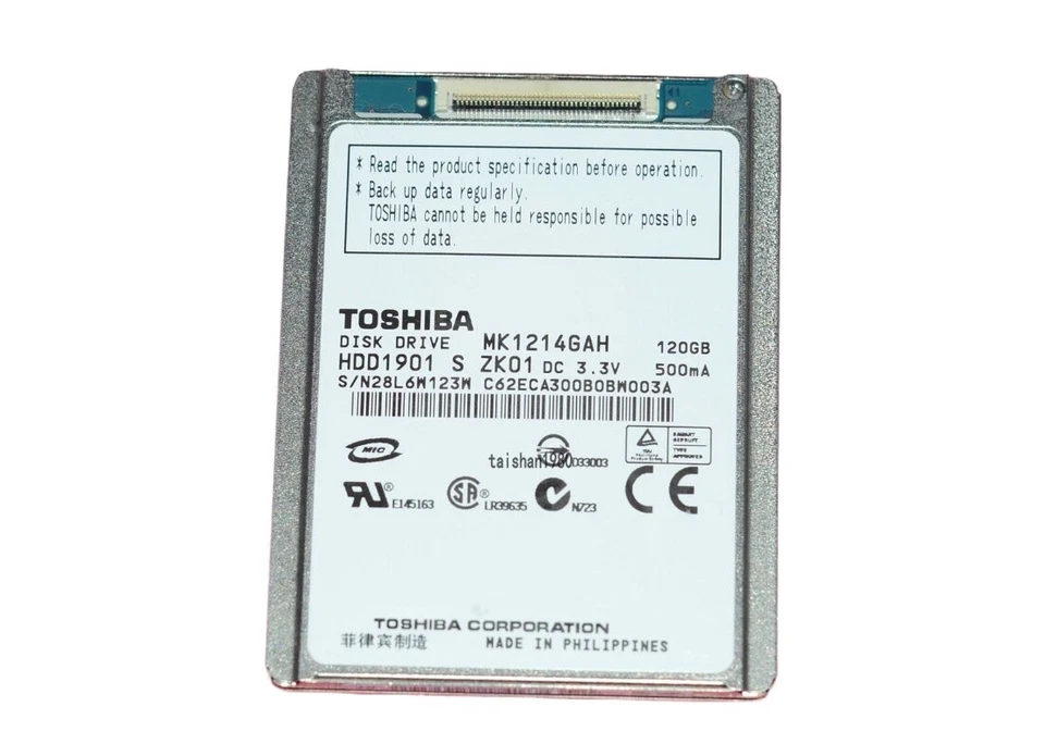 Toshiba MK1214GAH 120GB 4200 RPM 1.8" (HDD1901) Hard Drive for Sony SR12E - Image 2 of 4