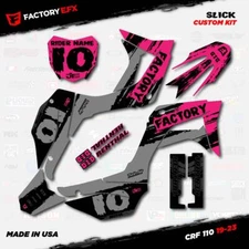 Gray & Pink Crf110 Slick Racing Graphics kit fits Honda 2019-2025 decal 19-25