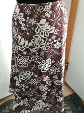 Worthington women's sz12 Brown White floral w/zipper paneled Full skirt
