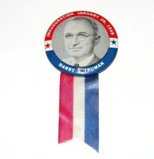 '49 HARRY TRUMAN INAUGURATION campaign pin pinback button political president